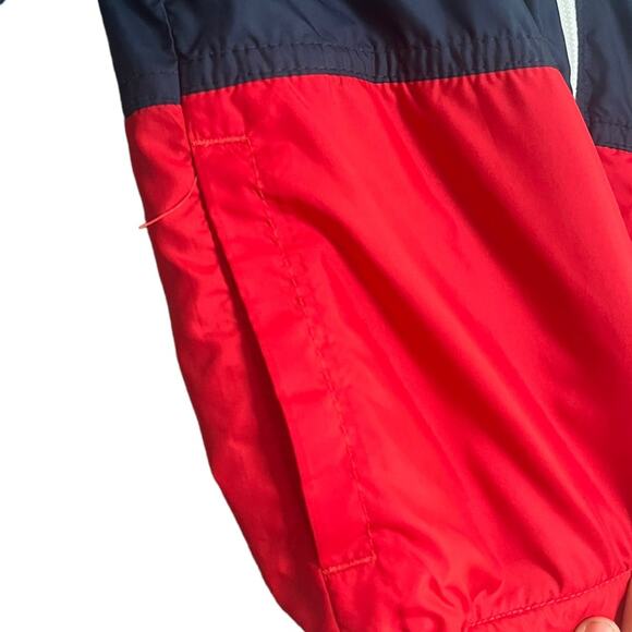 Columbia Boys Size 4T Red Navy Blue Fleece Lined Full Zip Hooded Jacket - Picture 2 of 8